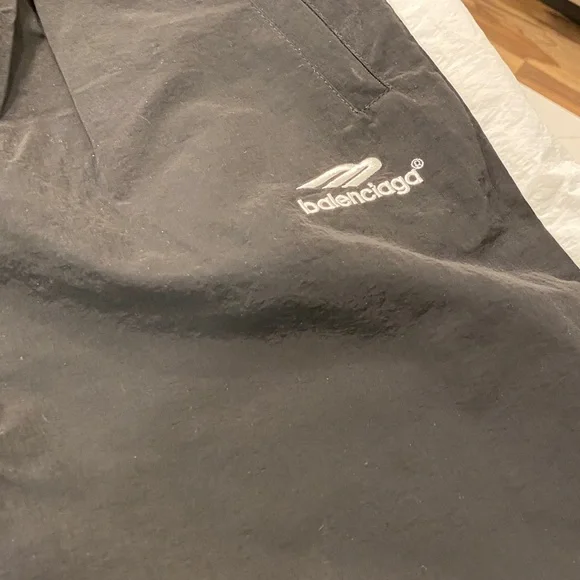 Balenciaga Men's Black Casual Track Pants with Elastic Waist